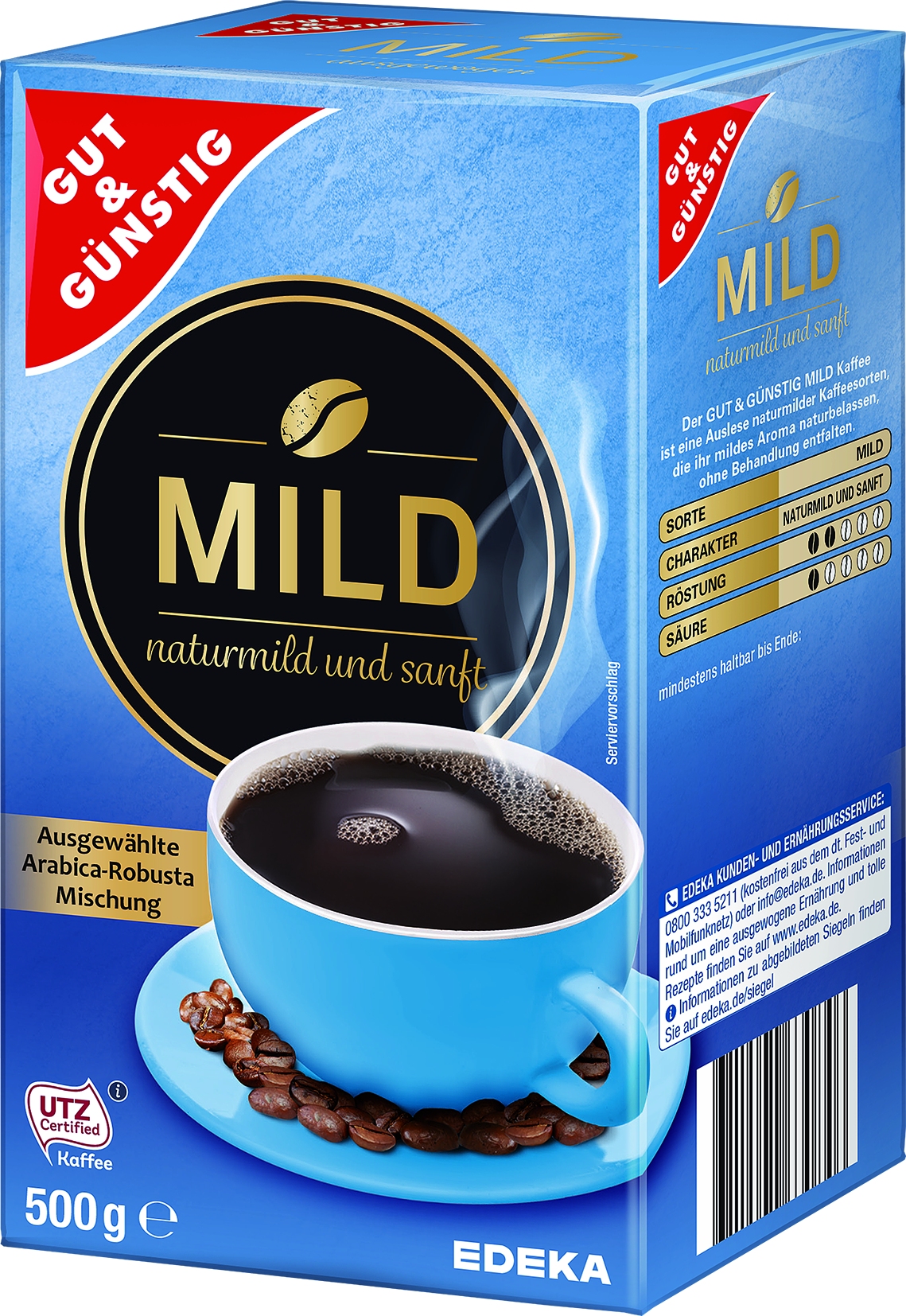 Roestkaffee Naturmild gemahlen   