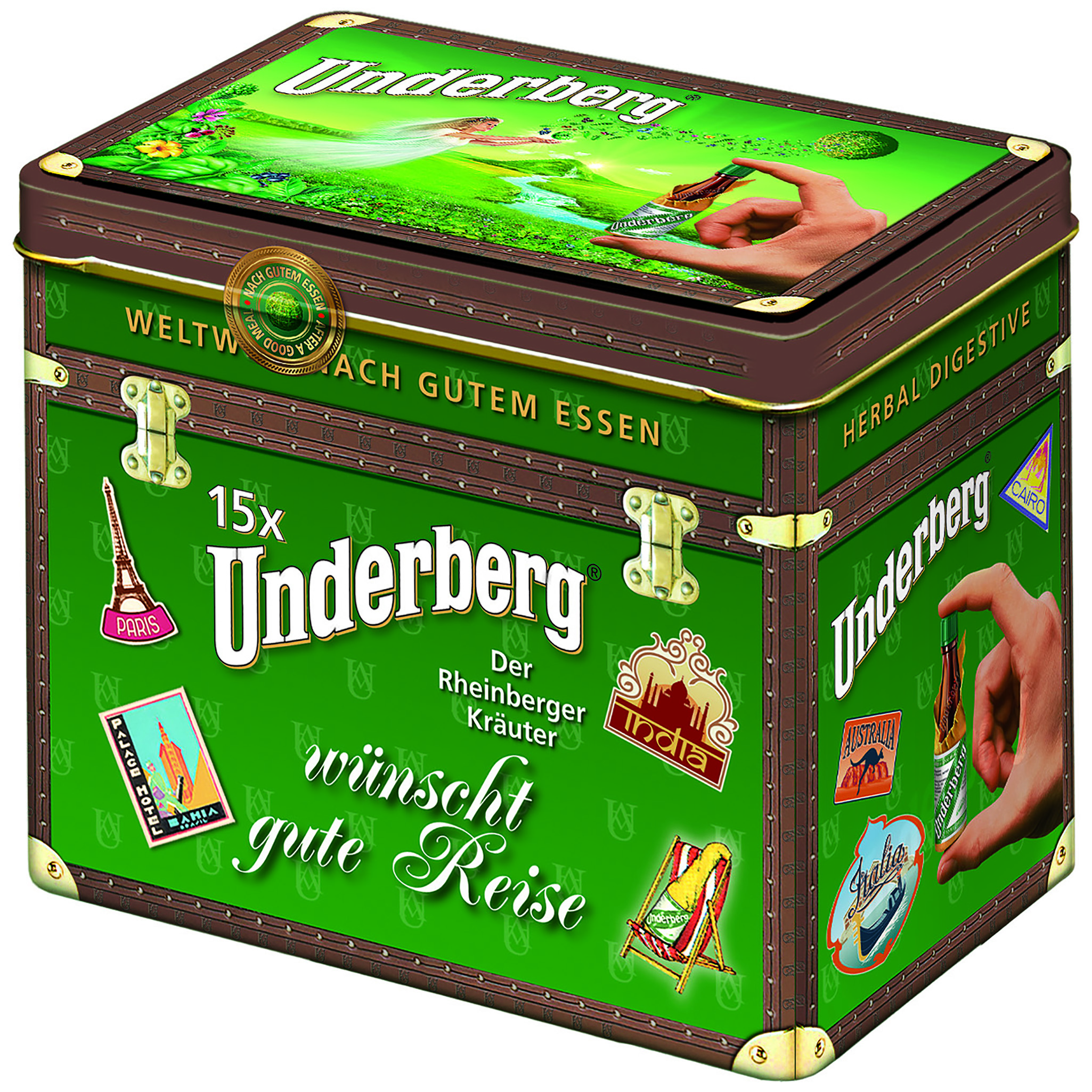 Underberg herb liqueur in tin 15x0,02ltr