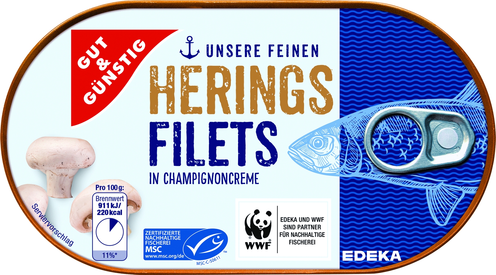 Heringsfilet in Champignoncreme   