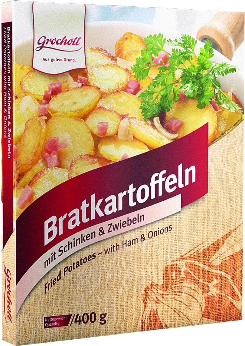 Bratkartoffeln mit Zwiebeln+Schinken   