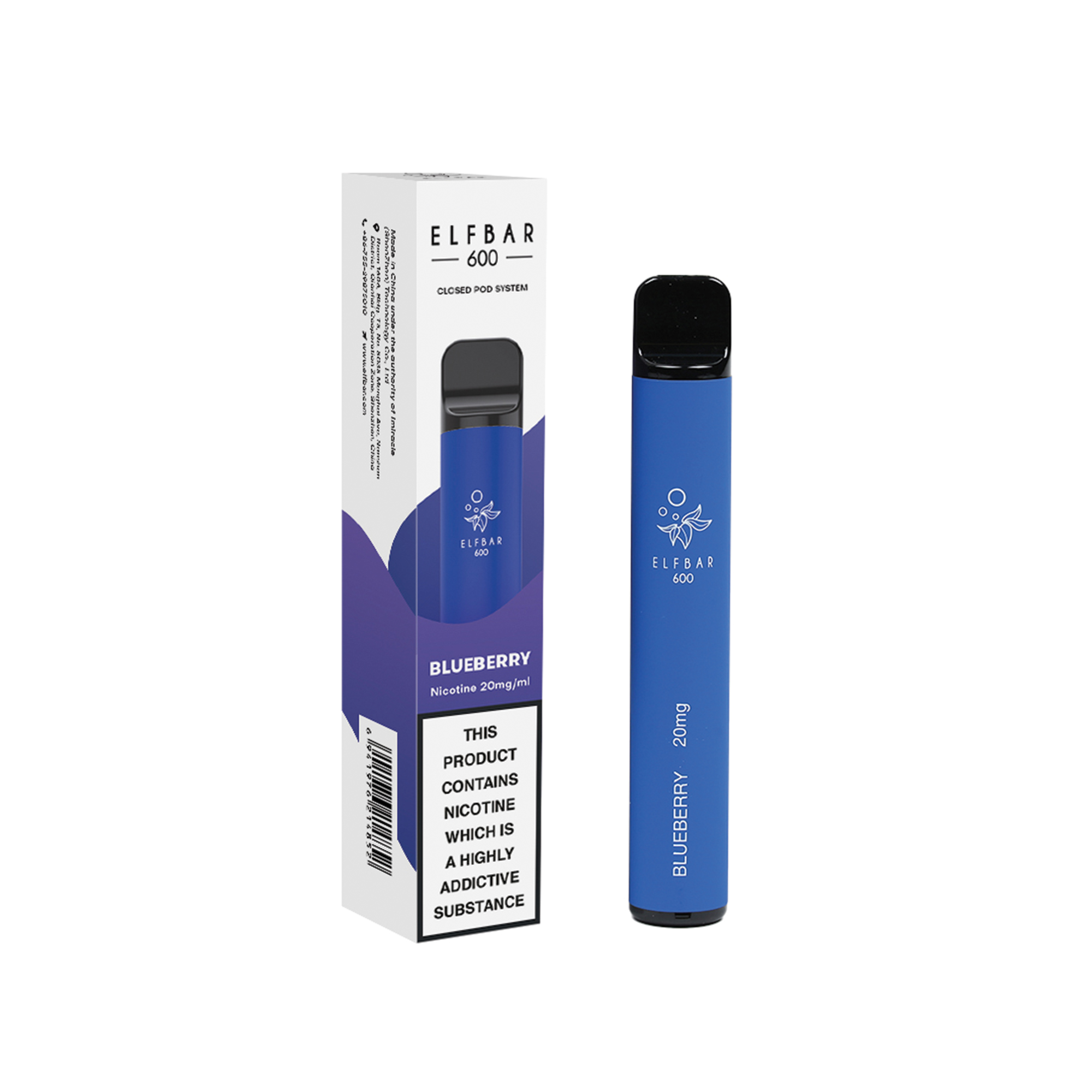 Elfbar 600 Blueberry, 20mg nicotine