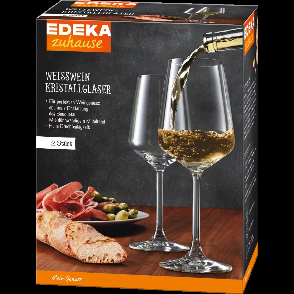 Weißwein-Kristallgläser, 2 Stück, 440ml