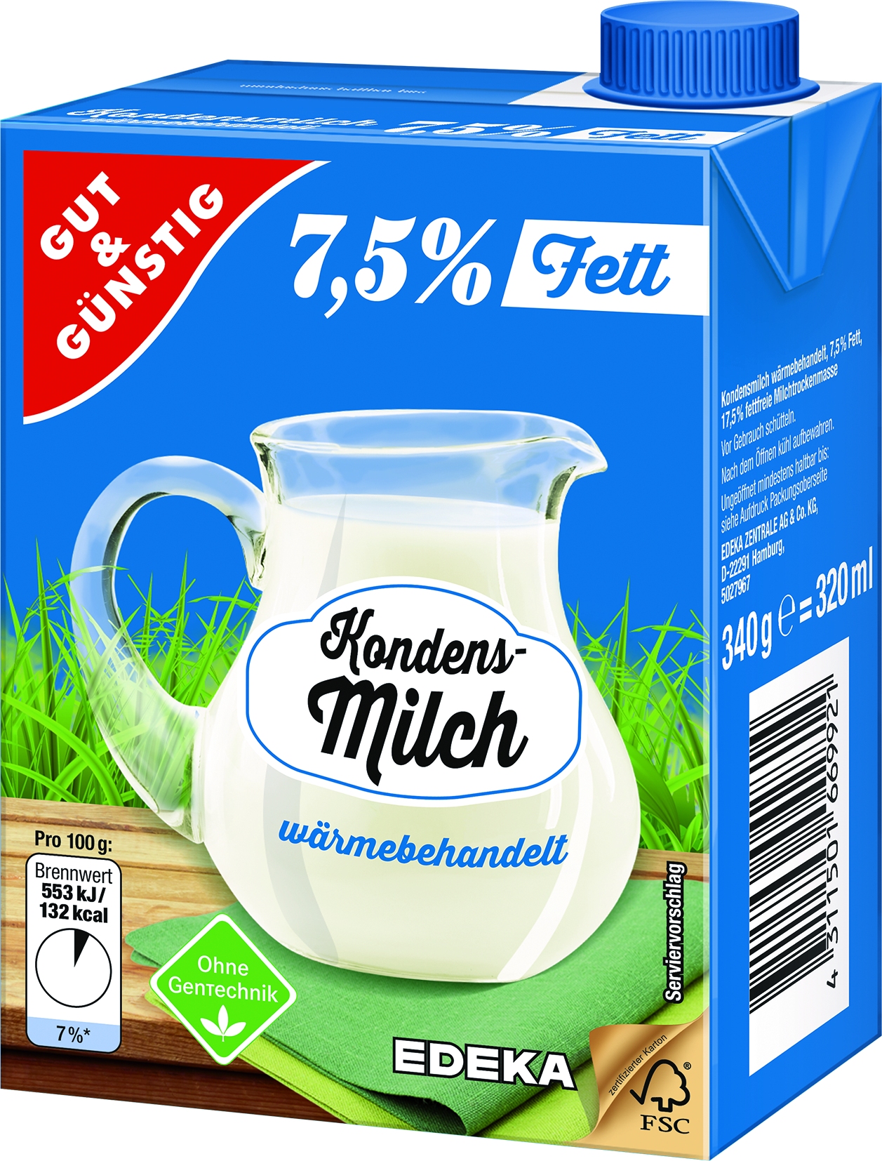 Condensed milk 7,5% fat