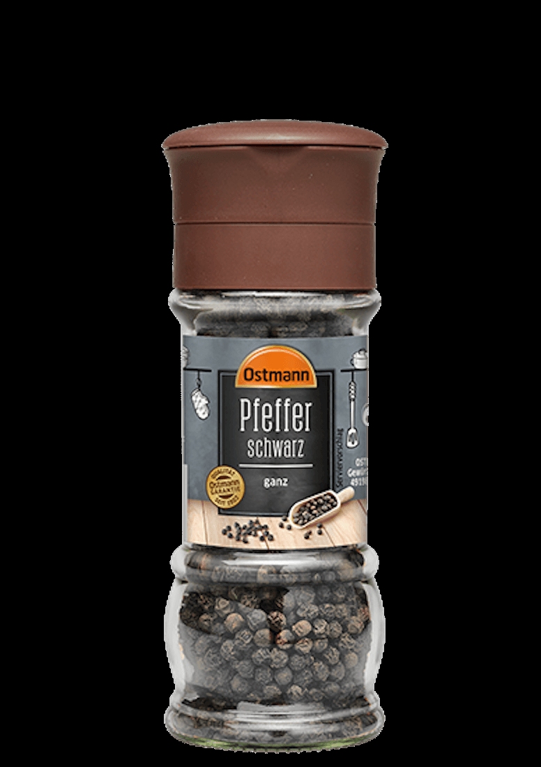 Glas-Mühle Peffer schwarz ganz   