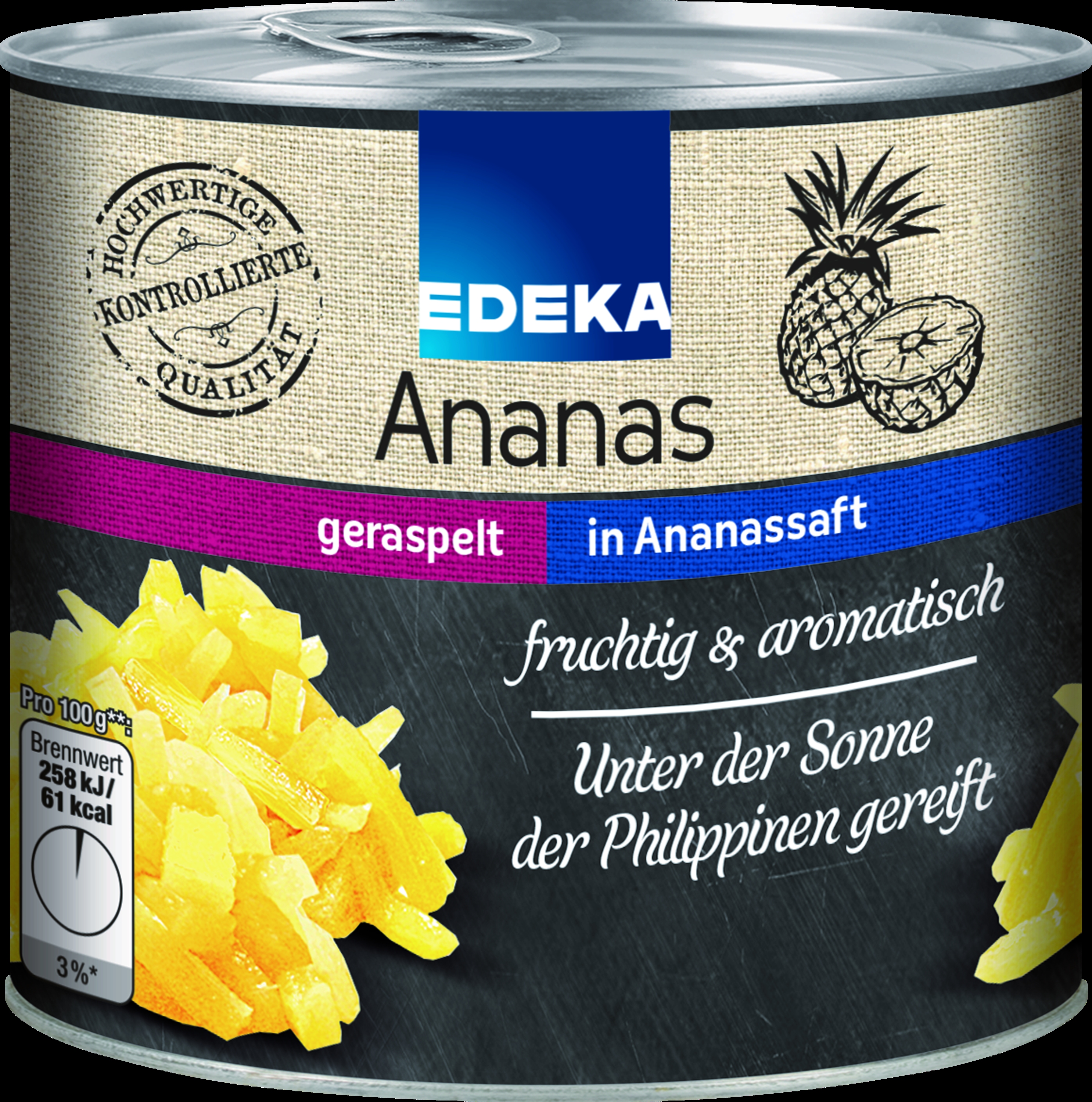 Ananas geraspelt   