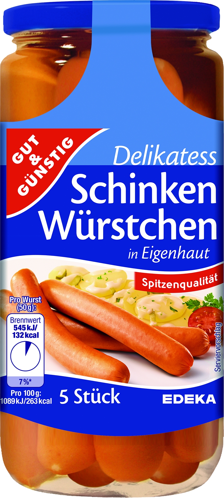 Delik. Schinkenwuerstchen 5pc = 250g ATG