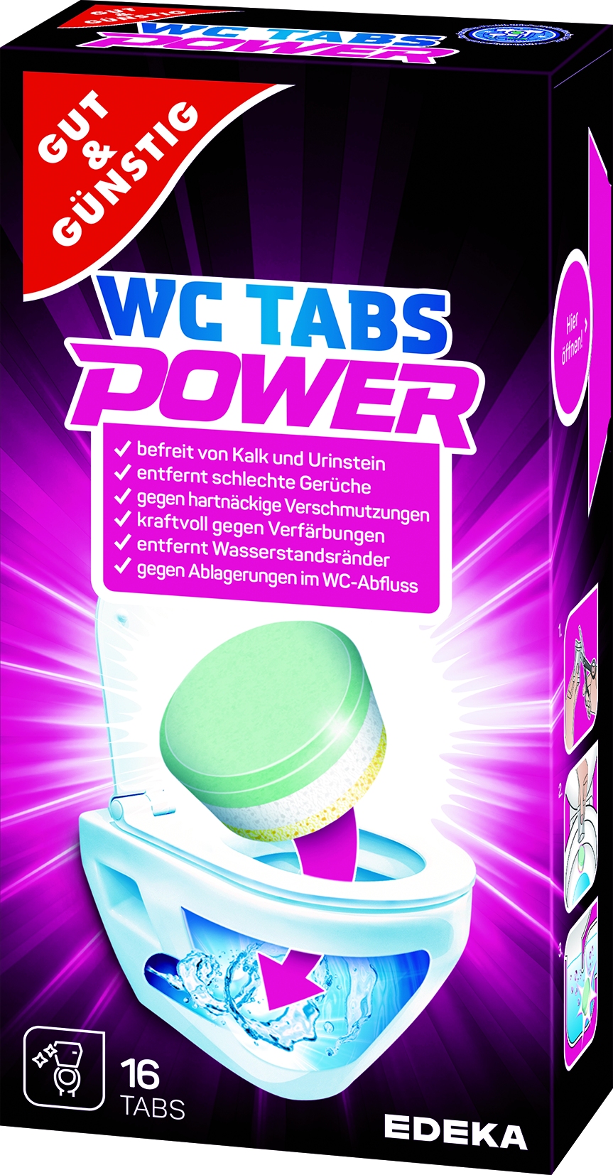 Toilett cleaning tabs 16x25gr lemon