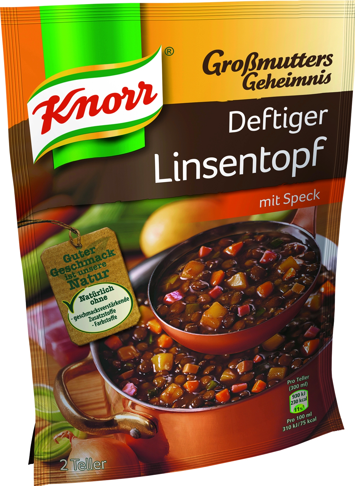Linsentopf mit Speck   