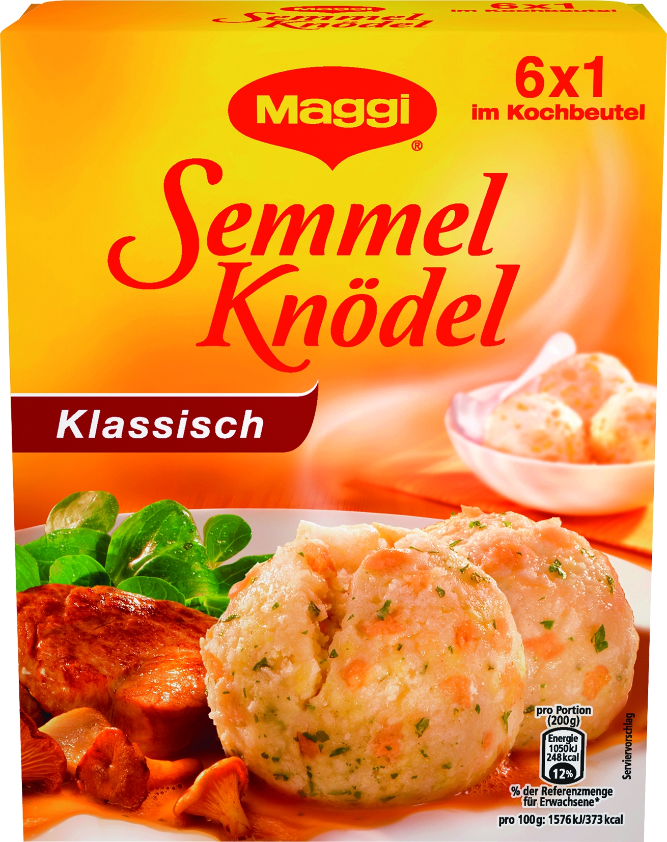 6 Semmellknoedel im Kochbeutel