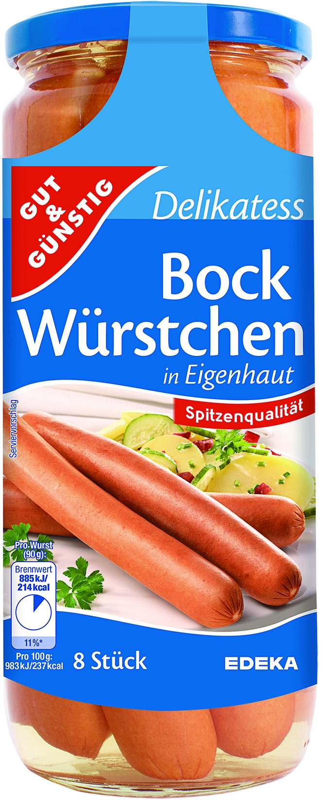 Bockwurst in Eigenhaut 8 St= 720 gr