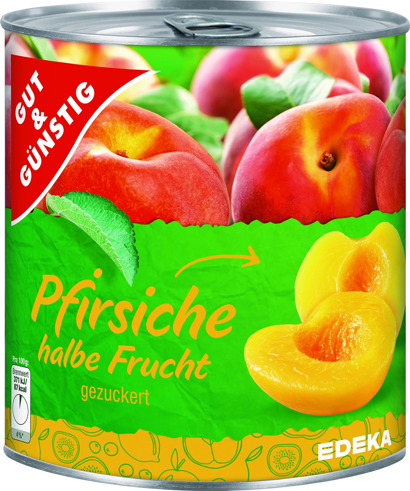 Pfirsiche 1/2 Frucht gezuckert