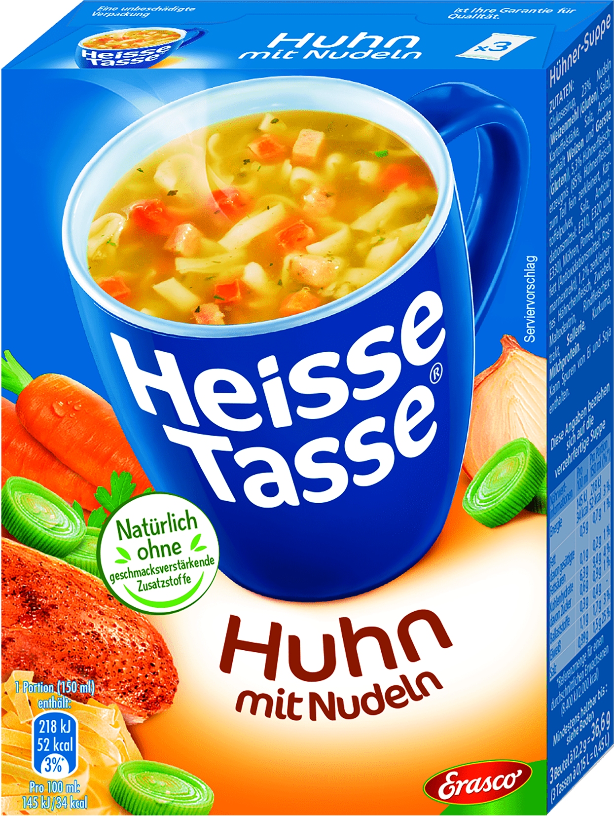 Heisse Tasse Huehner-Suppe 3er