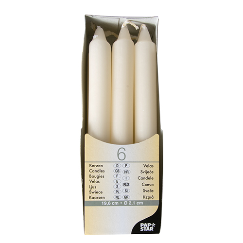 10 Tafelkerzen Ø 2,1 cm · 19,3 cm creme