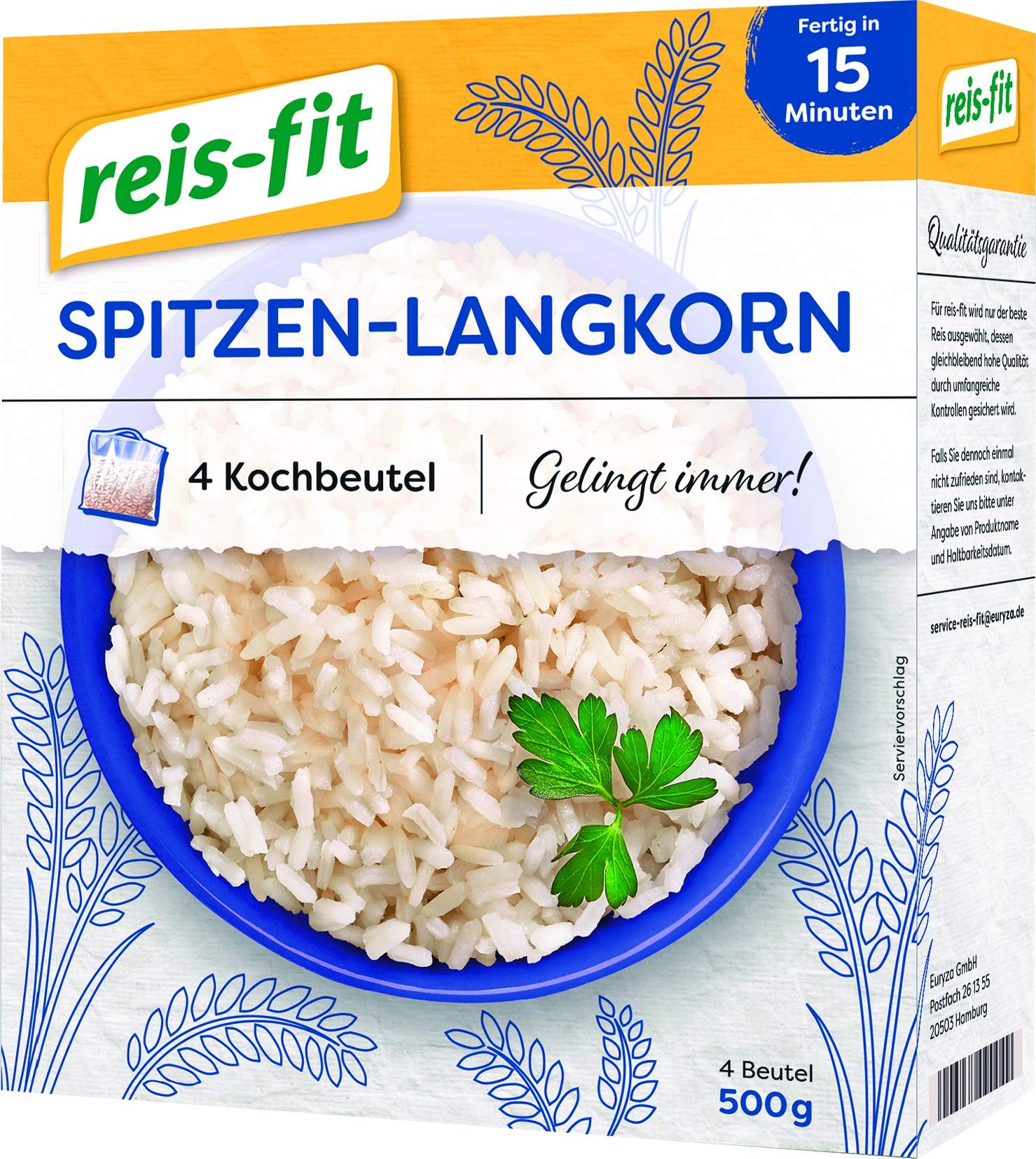 Langkornreis im Kochbeutel 4 x 125 gr.